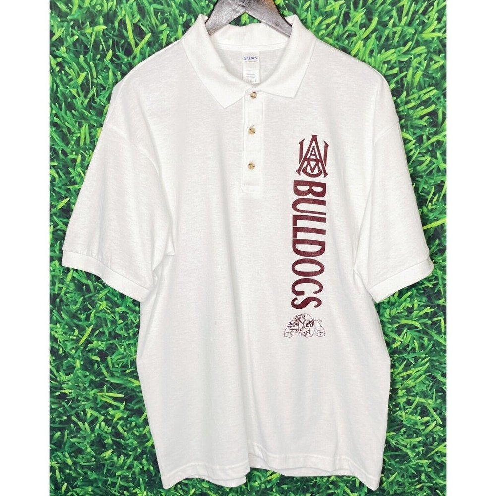 Alabama A&M University Bulldogs HBCU Men’s Large White Short Sleeve Polo Shirt